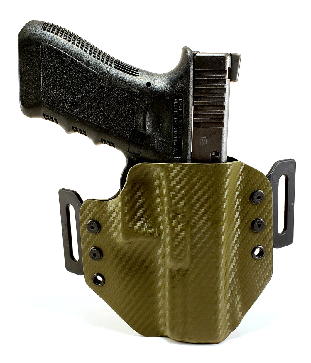 Sure-Fit O.W.B. Holster OD Green Carbon (LEFT HAND) Gun Models A-R