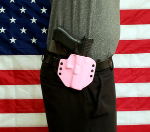 Sure-Fit O.W.B. Holster Pink Carbon (RIGHT HAND) Gun Models A-R