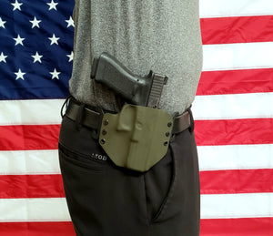 Sure-Fit O.W.B. Holster OD Green (LEFT HAND) Gun Models A-R